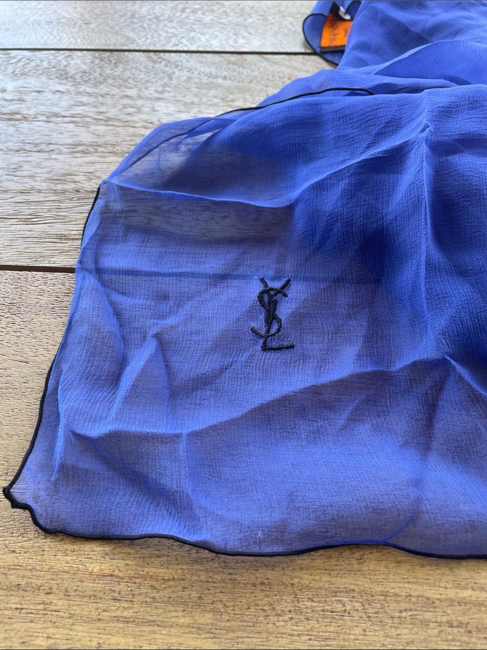Yves Saint Laurent Cobalt Silk Square Scarf

27x27